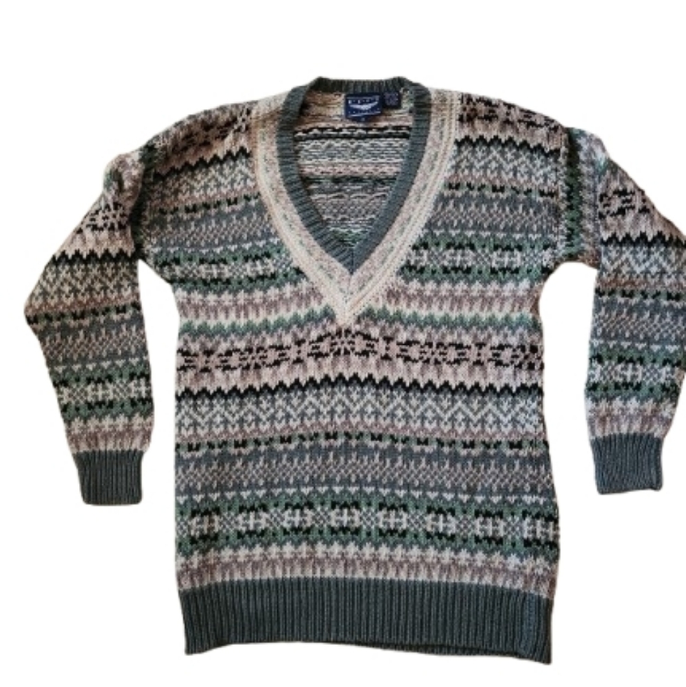Vintage Best American Preppy Clothing Fair Isle Scandi Girl Sweater